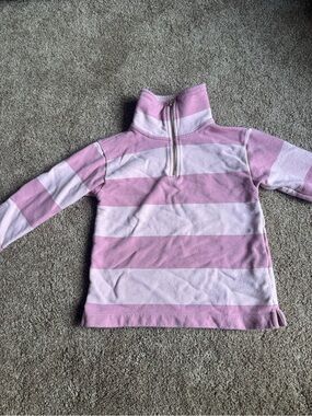 Crewcuts Pink Striped Half-Zip Sweatshirt